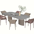 Modern Dining Table and Chair Combination 3d model