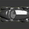 Silver Metallic Vintage Convertible Car With Streamlined Body And Black Wheels
