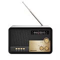 Headphone Speaker Retro Design With Gold Black Color And Knob Control Features