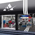 Modern Clothing Store Interior With Colorful Apparel Window Display And Red Blue White Fashion Racks