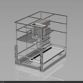Stainless Steel Multi Layer Kitchen Storage Rack With Knife Holder And Functional Shelves 3d model