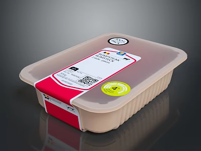 Dog Food Storage Container With Label QR Code And Sealed Lid Design 3d model