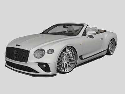 White Luxury Convertible Sports Car With Sleek Body Alloy Wheels And Beige Interior 3d model
