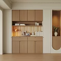 Modern Light Wood Sideboard With Open Shelves And Decorative Storage In Minimalist Interior