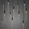 Modern Linear Pendant Lights with Wooden Accents and Sleek Design for Interior Decoration