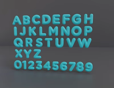 Modern balloon alphanumeric balloon 3d model Modern balloon alphanumeric balloon 3d model