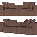 Leather double sofa Modern double sofa 3d model