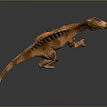 Detailed Spinosaurus Dinosaur Figure In Standing Pose With Spiked Sail Back And Orange Brown Skin