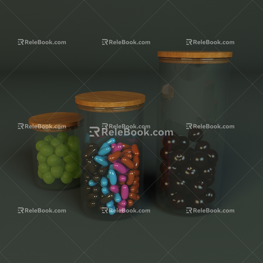 Modern Glass Jar Glass Jar Ornaments 3d model