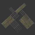 Industrial Scaffolding Structure With Platforms Stairs Safety Rails And Frames