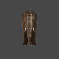 Realistic Brown Elephant With Ivory Tusks And Detailed Textured Skin