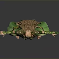 Plant Themed Female Character With Green Leaf Crown And Vine Decorated Outfit