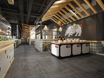 Nordic Hot Pot Shop 3d model