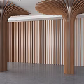 Modern Column Wood Grille Decorative Column Round Decorative Column Shape Column Package Column Creative Column Special-shaped Column 3d model
