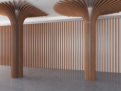 Modern Column Wood Grille Decorative Column Round Decorative Column Shape Column Package Column Creative Column Special-shaped Column 3d model