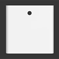 Sleek Modern White Cube Shaped Sink With Two Functional Holes For Daily Use