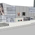 Modern Commercial Complex With IMAX Cinema Colorful Facade And Plaza Area