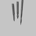 Damascus Piercing Dagger 3d model