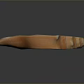 Glossy Orange Aquatic Animal Shell With Unique Curved Shape And Smooth Textured Surface
