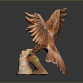 Modern Sculpture Eagle Wood Carving Wood Carving 3d model