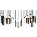 Modern Chandelier With Wavy Metal And Glass Design For Interior Decoration