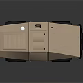 Beige Unmanned Security Vehicle With Four Wheels And Top Green Lights