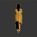 Cartoon Yellow Horse With Black Mane Tail And Legs On Dark Background