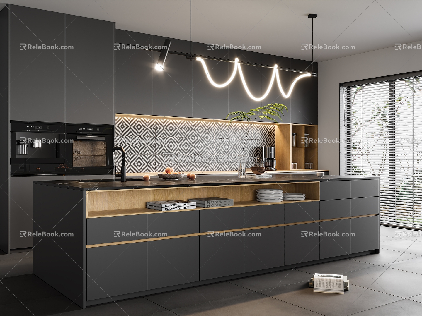 Modern Kitchen Open Western Kitchen 3d model