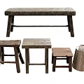 Natural Wooden Stools And Bench With Various Designs For Home Decoration