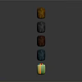 Various Colored Textured Material Samples Arranged in Rows on Dark Reflective Surface