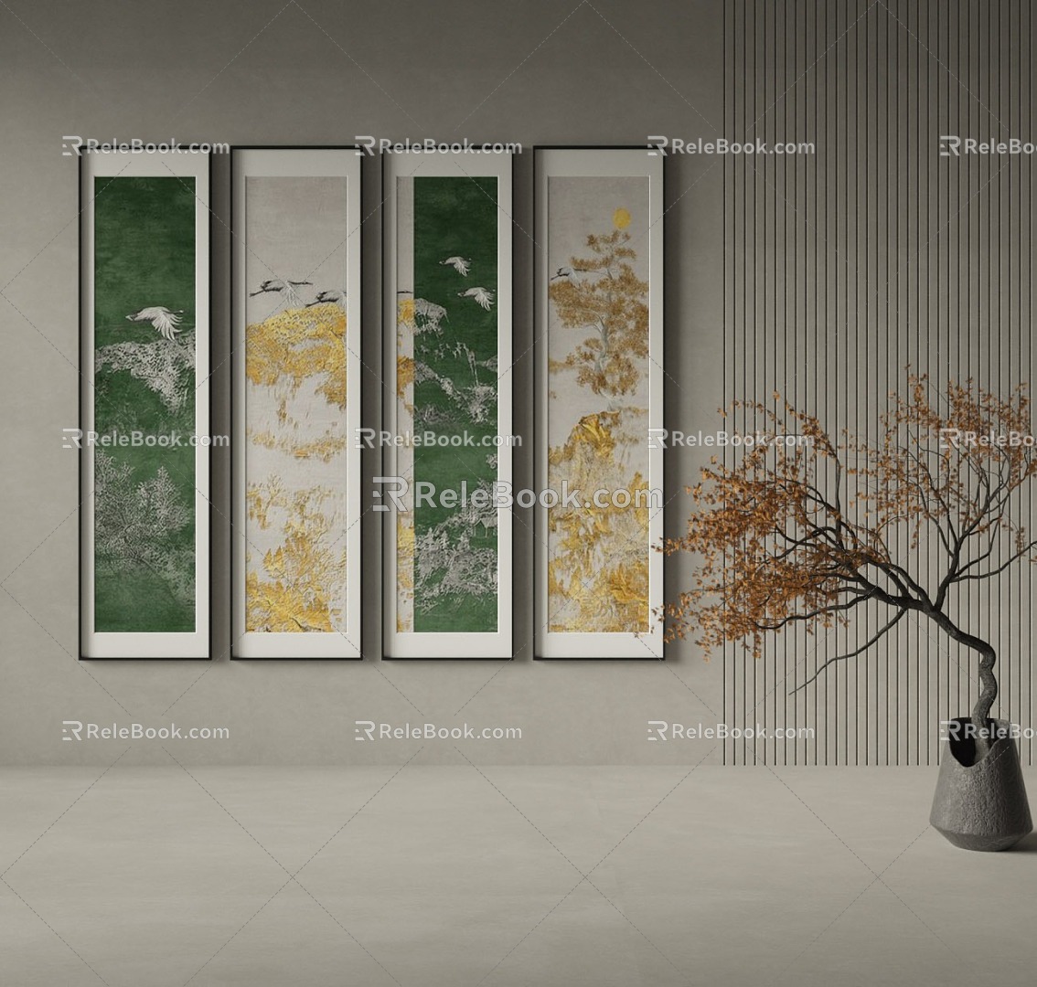 Chinese decorative painting 3d model