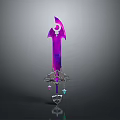 Fantasy Weapon Mythical Sword With Purple Pink Gradient Blade And Decorative Hilt With Gemstones