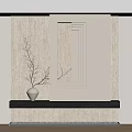 Modern Entryway Hallway With Vertical Striped Wall Mirror Black Bench White Vase And Branches