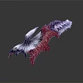 Colorful Crane Decorative Ornament With Red Blue And White Feather Design