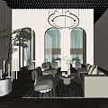 Elegant Luxury Beauty Hair Salon Interior With Modern Decor And Styling Stations