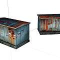 Two Rusty Metal Stools Featuring Weathered Surfaces And Industrial Design Details