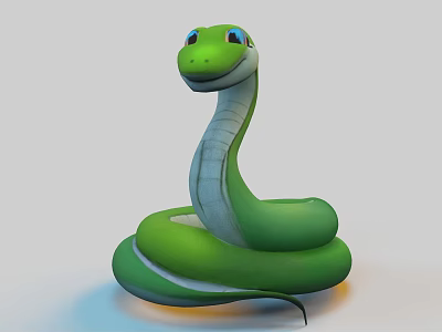 Cute Snake Cute Little Snake Baby Cartoon Snake Expression Bag Snake Furry Snake Gentle Snake Active Snake Smart Snake Fun Snake Toy Snake Ornament 3d model