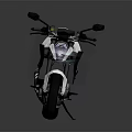 Sleek Modern Motorcycle With Bright Headlight White And Black Body Metallic Frame Reflective Surface