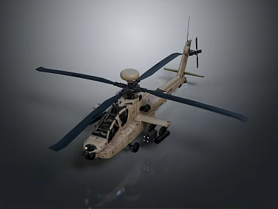 Detailed Military Attack Helicopter With Rotors Weapon Systems And Cockpit Design 3d model
