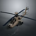Detailed Military Attack Helicopter With Rotors Weapon Systems And Cockpit Design