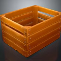 Sturdy Wooden Storage Crate With Slatted Design For Home Organization