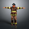 High Quality Fire Safety Suit With Black Helmet Full Body Design For Home Protection