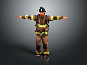 Firefighter Clothing Firefighter Fire Fighting Clothing Male Character Male Character Male Handsome 3d model