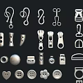 Comprehensive Collection of Assorted Metal Accessories in Various Shapes on Black Background
