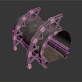 Cylindrical Architectural Metal Structure With Support Frame And Masonry Elements