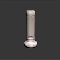 Silver Metal Cylindrical Equipment With Textured Surface Reflective Base And Dark Background