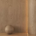 Wooden Interior Design With Light Brown Wall Floor And Sphere Decoration