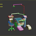 Modern Professional Dental Equipment Including Treatment Chair Light Instrument Tray And Assistant Chair