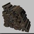 Stack of Firewood Logs Neatly Piled for Home Heating Use 3d model