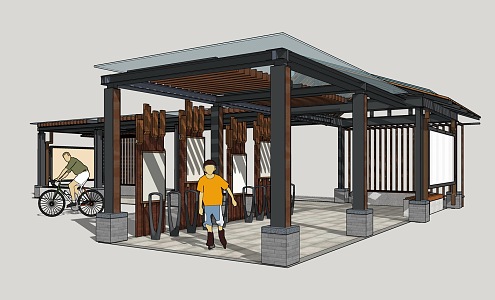 Modern Corridor Post Station 3d model